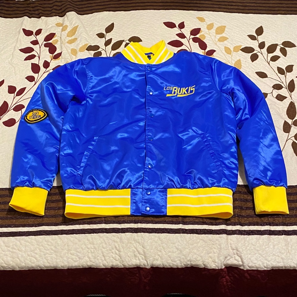 Los Bukis Stylish Blue and Yellow Rams colors Bomber Jacket